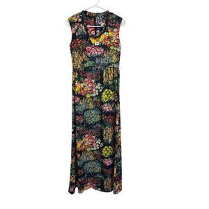 Emilio Borghese Roma Floral Maxi Dress  60s/70s Italian Garden Print